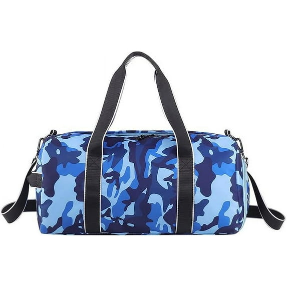 Kids Overnight Duffle Bag Girls Boys Sports Gym Bag with Shoe Compartment Wet Pocket Camouflage travel bag (ArmyGreen)