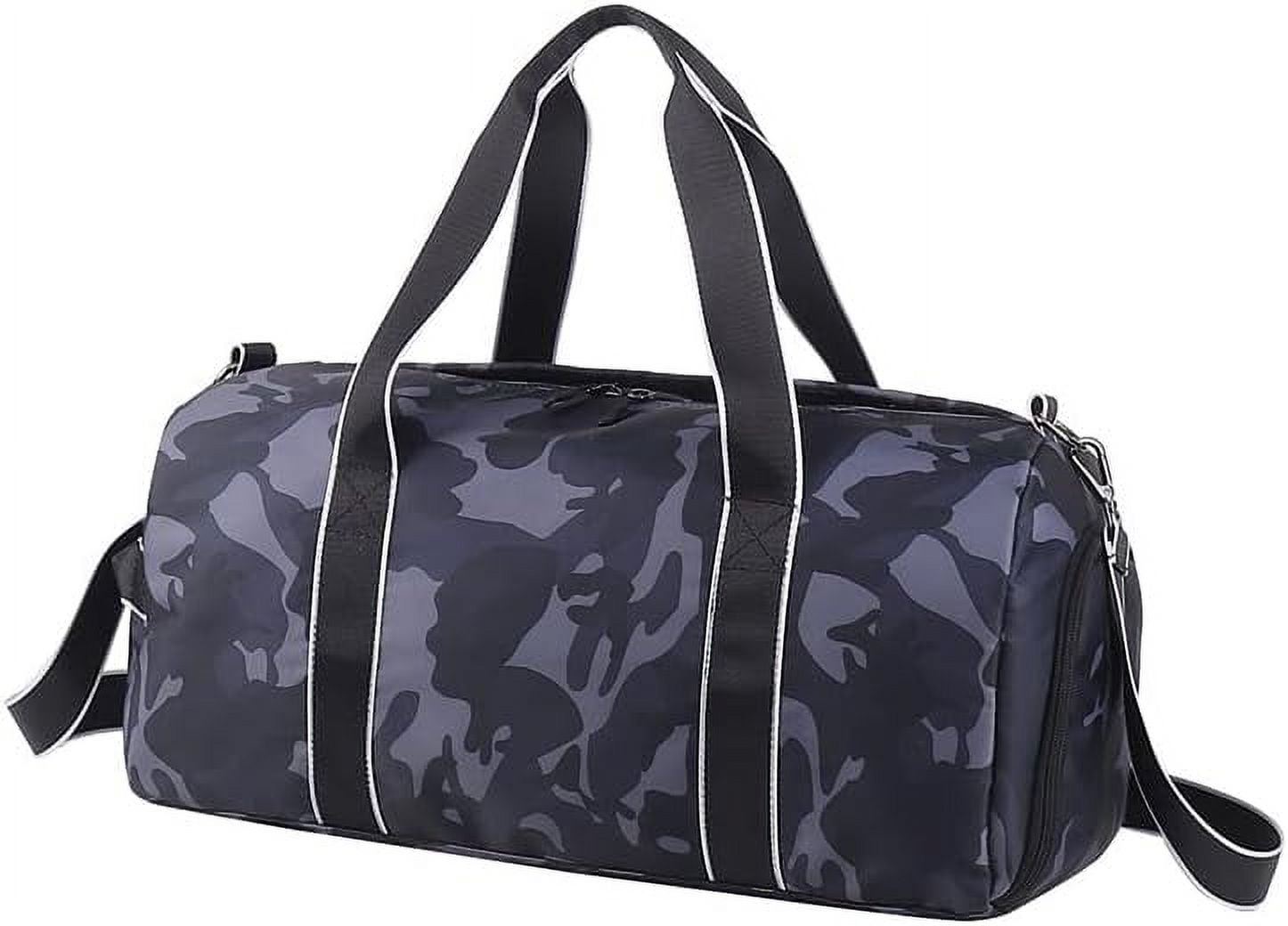 Kids Overnight Duffle Bag Girls Boys Sports Gym Bag with Shoe Compartment Wet Pocket Camouflage travel bag (ArmyGreen)
