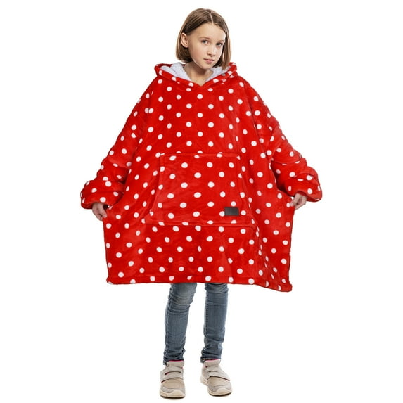 Kids Oversized Blanket Sweatshirt,Sherpa Hoodie,Super Soft Warm Comfortable Giant Pullover with Large Front Pocket for Boys Girls