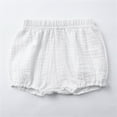 thumbnail image 1 of Kids' PP Shorts, Unisex Solid Color Bubble Design Elastic Waist Shorts for Summer Play and Casual Wear, Comfortable Cotton Blend Shorts for Baby Boys and Girls Age 0-3 Years - White, 1 of 6