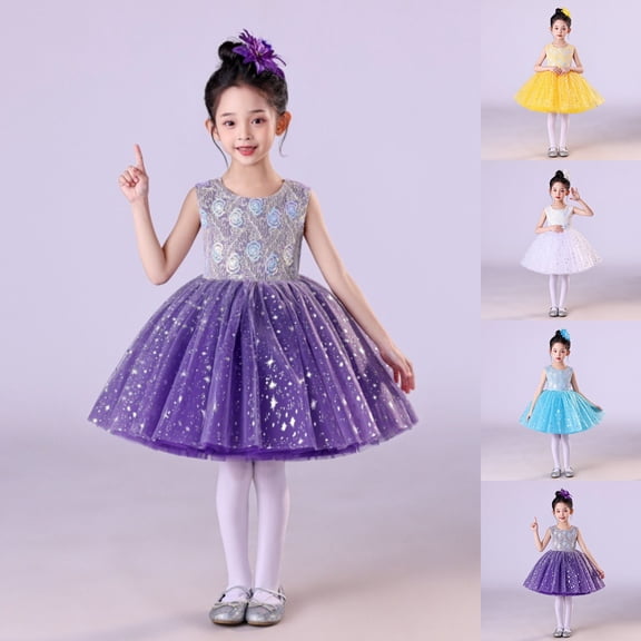 Kids Pageant Flower Girl Dress Sleeveless Little Girls Party Wedding Formal Dresses Yellow 7 Y-8 Y