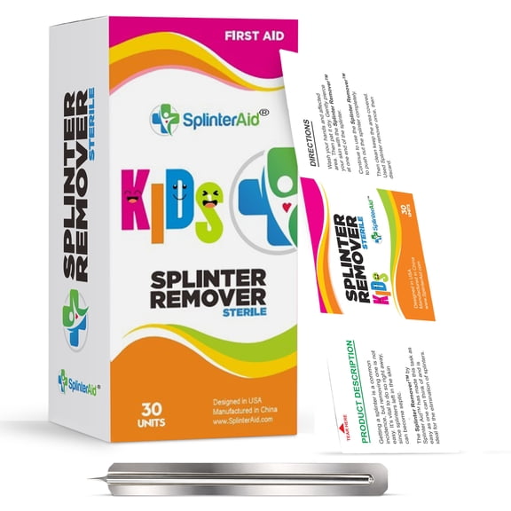 Kids Painless Splinter Remover Kit Gentle, Easy Removal for Children, Individually Wrapped, 30 Count