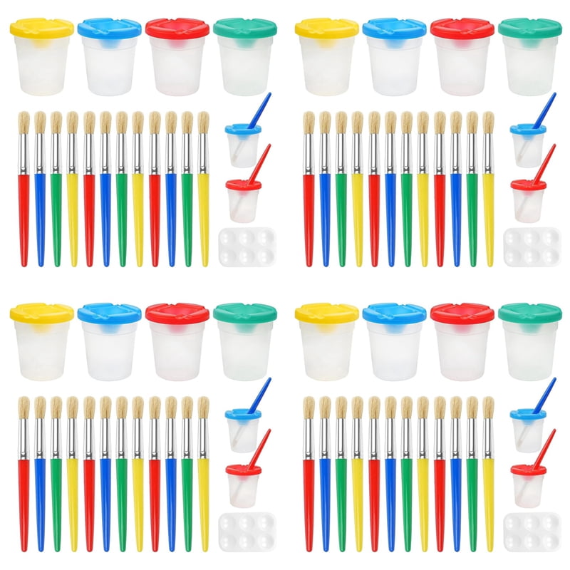 Kids Paint Brushes, 68Pcs Childrens Paint Brushes Set, Colorful Paint Brushes for Children Toddlers Beginners, Face