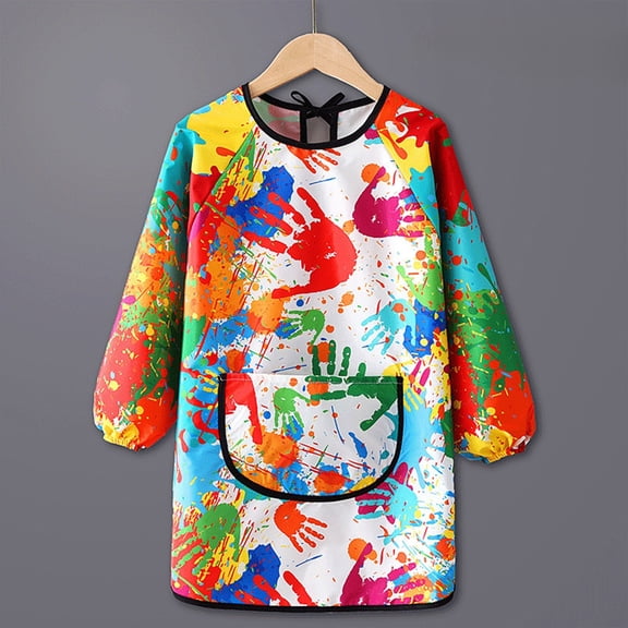Kids Paint Smock Aprons For Painting Long Sleeve Kids White Apron Pair With A Pocket Art Smock For Kids 6-8 Years For Child