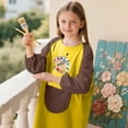 thumbnail image 1 of Kids Paint Smock Artist Apron For Painting Long Sleeve Yellow Smock Pair With A Pocket Kids Art Smocks Age 4-6 Years For Girls, 1 of 4