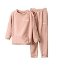 thumbnail image 1 of Kids Pajama Lounge Sets Soft Warm Fuzzy Fleece Pullover Top and Jogger Long Pant Boys Girls Winter Homewear Outfits (3-4Years, Pink), 1 of 3