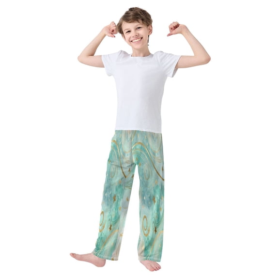 Kids' Pajama Pants Soft Relaxed Fit Sleep Pants Lounge Pants with Pockets Beautiful Swirling Lines Small