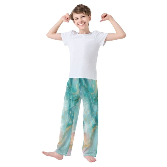 Kids' Pajama Pants Soft Relaxed Fit Sleep Pants Lounge Pants with Pockets Beautiful Watercolor Stars X-Large
