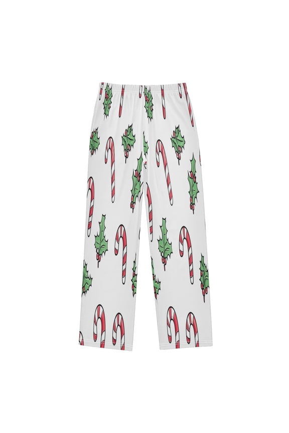 Kids' Pajama Pants Soft Relaxed Fit Sleep Pants Lounge Pants with Pockets Christmas Candy Canes Large