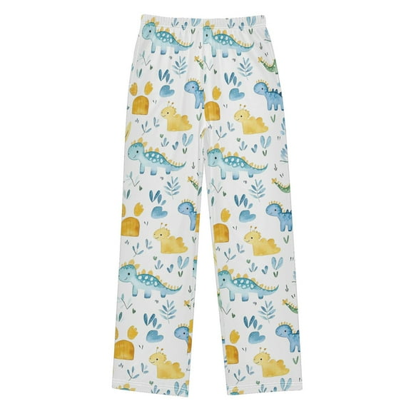 Kids' Pajama Pants Soft Relaxed Fit Sleep Pants Lounge Pants with Pockets Cute Baby Dinosaur Pattern Medium