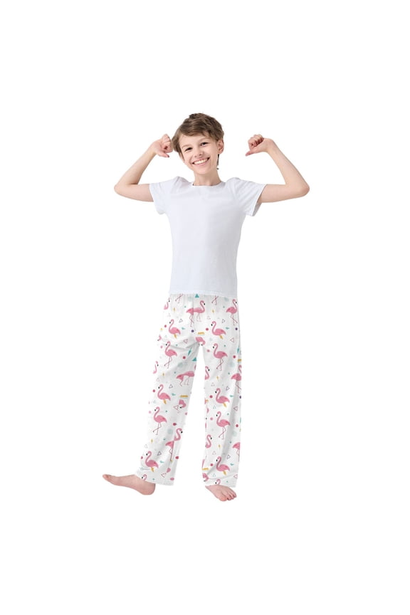 Kids' Pajama Pants Soft Relaxed Fit Sleep Pants Lounge Pants with Pockets Cute Flamingo Pattern Small