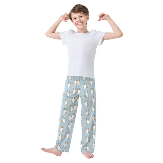 Kids' Pajama Pants Soft Relaxed Fit Sleep Pants Lounge Pants with Pockets Cute Little Dog Pattern X-Large