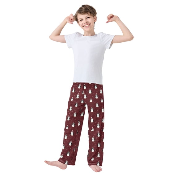 Kids' Pajama Pants Soft Relaxed Fit Sleep Pants Lounge Pants with Pockets Cute Penguin Pattern Medium