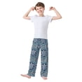 thumbnail image 1 of Kids' Pajama Pants Soft Relaxed Fit Sleep Pants Lounge Pants with Pockets Dark Teal Turtle Pattern Small, 1 of 9