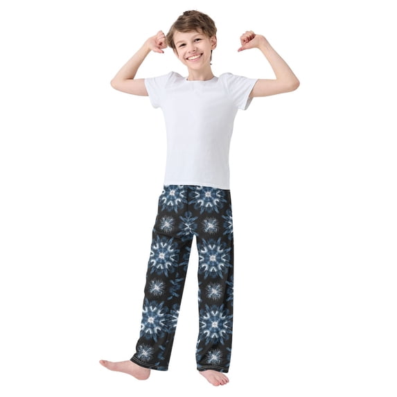 Kids' Pajama Pants Soft Relaxed Fit Sleep Pants Lounge Pants with Pockets Explosion Of Blue Ink Small