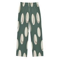 Kids' Pajama Pants Soft Relaxed Fit Sleep Pants Lounge Pants with Pockets Green Baseball Pattern Small