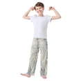 thumbnail image 1 of Kids' Pajama Pants Soft Relaxed Fit Sleep Pants Lounge Pants with Pockets Hand-drawn Deer and Cardinals Large, 1 of 9