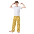thumbnail image 1 of Kids' Pajama Pants Soft Relaxed Fit Sleep Pants Lounge Pants with Pockets Honey Jars and Bees Pattern Small, 1 of 9