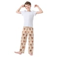 thumbnail image 1 of Kids' Pajama Pants Soft Relaxed Fit Sleep Pants Lounge Pants with Pockets Leopard Print Bow X-Large, 1 of 9