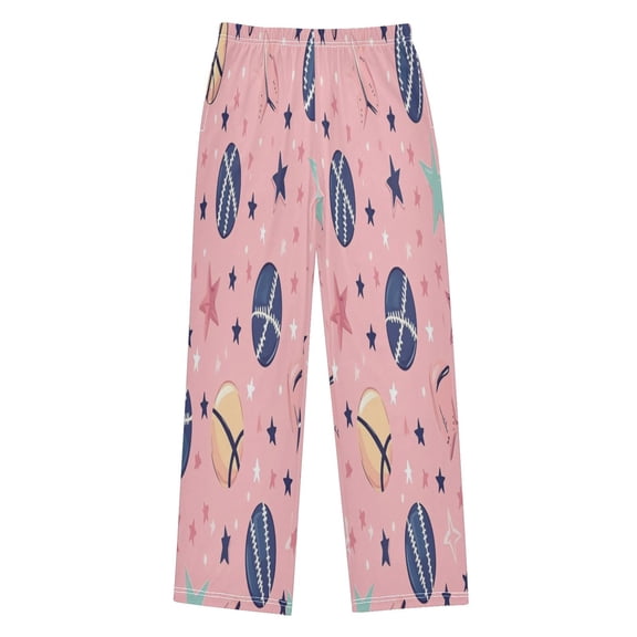 Kids' Pajama Pants Soft Relaxed Fit Sleep Pants Lounge Pants with Pockets Pink Sports Elements Small