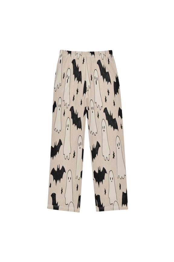 Kids' Pajama Pants Soft Relaxed Fit Sleep Pants Lounge Pants with Pockets Simple Ghosts and Bats Large