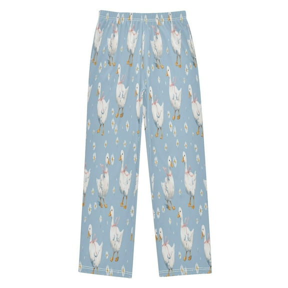 Kids' Pajama Pants Soft Relaxed Fit Sleep Pants Lounge Pants with Pockets Small Geese and Daisies Large