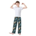 thumbnail image 1 of Kids' Pajama Pants Soft Relaxed Fit Sleep Pants Lounge Pants with Pockets Snowflake and Feather Pattern Small, 1 of 9