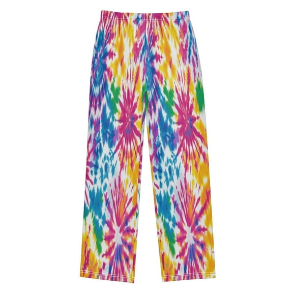 Kids' Pajama Pants Soft Relaxed Fit Sleep Pants Lounge Pants with Pockets Tie-dye Pattern Medium