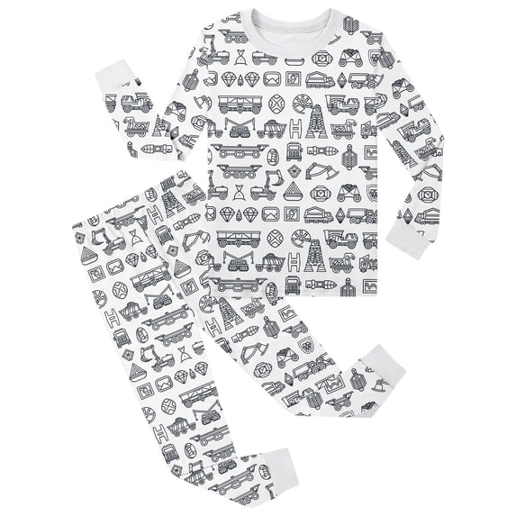 Kids Pajama Set Colorable Pajamas Long Sleeve Crew Neck Top With Pajamas Pants For Boys Girls Party Pajamas Color Your Own Fun Designs 4-5 Years
