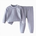thumbnail image 1 of Kids Pajama Sets 2 PCs Long Sleeve Clothing Sets Boys and Girls Soft Fall Winter Outfits 6 12 24 Months 1T 2T 3T 4T 5T 6T Children Blue,6-12 Months, 1 of 4