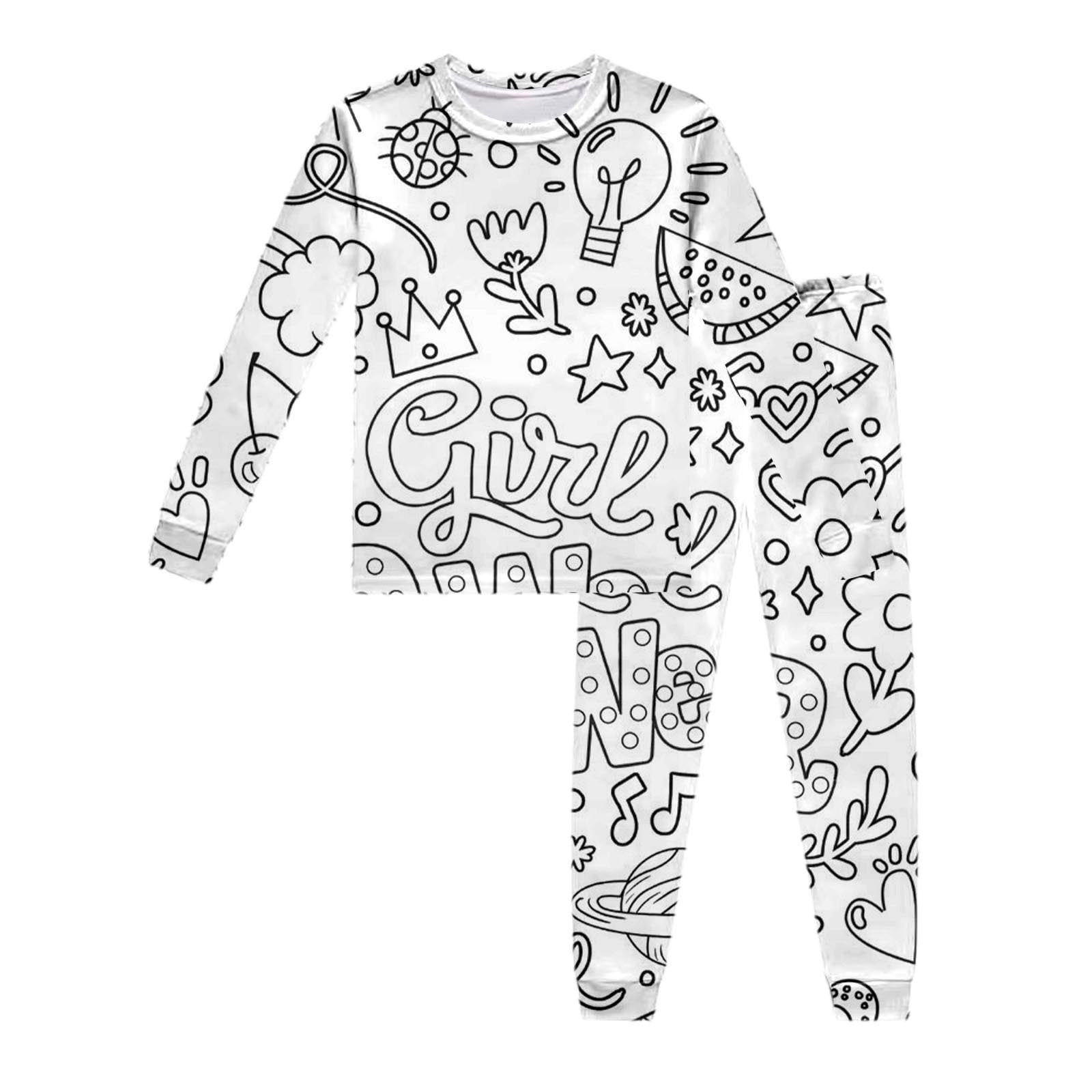 Kids Pajamas Boys 2025 Funny DIY Hand Painted Homewear Set 2024 Color Kids pajamas boys 2025 funny diy hand painted homewear set 2024 color