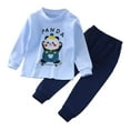 thumbnail image 1 of Kids Pajamas Girls Girls Pajamas Set Long Sleeve Sleepwear Comfortable Loungewear Pjs Outfit Girls Pjs Blue1 2 Years-3 Years, 1 of 2