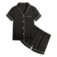 thumbnail image 1 of Kids Satin Pajamas for Girls Short Sleeve Button Down Sleepwear with Shorts Toddler Summer Pajamas Preppy Stuff for Girls 10-11 Years, 1 of 4