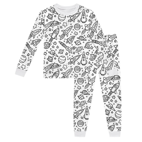 Kids Pajamas Kids Color Your Own Pajamas For Kids Long Sleeve 2 Piece Pajamas Set For Toddler Pajamas Can Play With And Wear 3-4 Years