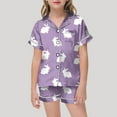 thumbnail image 1 of Kids' Pajamas Toddler Easter Pajamas Cute Bunny Printed Short Sleeve Button-Down Kids Nightwear Boys Pajama Set for Boys 10-11 Years, 1 of 4