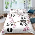 thumbnail image 1 of Kids Panda Duvet Cover Cherry Blossoms Comforter Cover Cute Animal Bedding Set for Boys Girls Teens Flower Branches Cartoon Style Quilt Cover Soft Microfiber Bed Decorative, 1 of 4