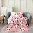 thumbnail image 1 of Kids Panda Fuzzy Blanket Throw 50"x60" Cute Animal Boys Girls Flannel Fleece Throw Blanket Cute Cartoon Panda All Season Bed Blanket Black White Teens Plush Blanket Bedroom Decor, 1 of 6