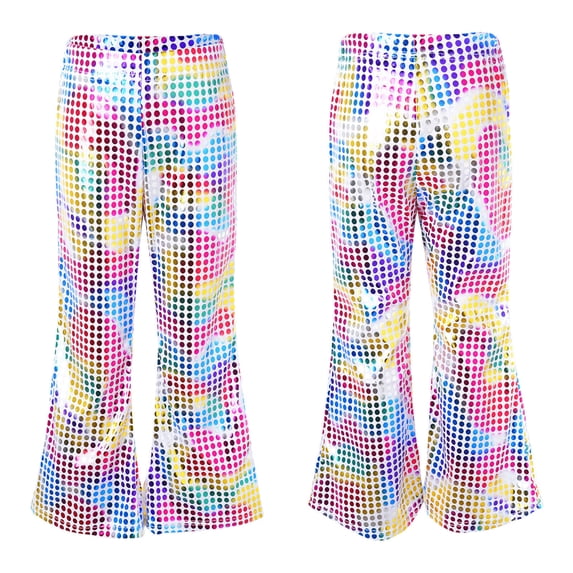 Kids Pants Carnival Clothes For Toddler Girls Boys Casual Sequins Glitter Party Carnival Gown Short Sleeves Bottom Toursers Pants Pink 18 Months-24 Months