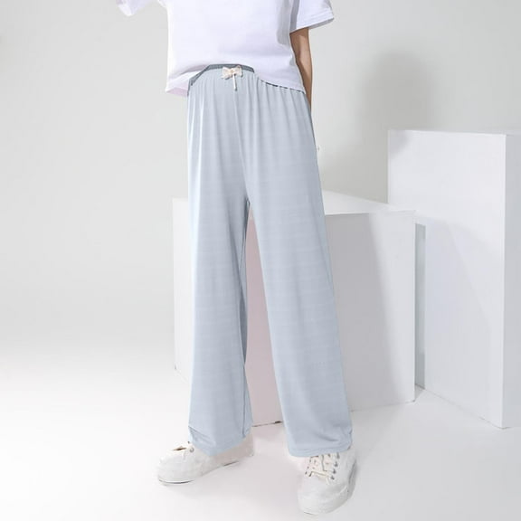 Kids Pants Girls Straight Leg Drawstring Elastic Waist Thin Trousers Tween Solid Color Loose Fit Athletic Casual Sweatpants 2025 Fall Workout Outfits,Sizes 3-15