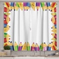 thumbnail image 1 of Ambesonne Party Kitchen Curtains, Colorful Pencils, 55"x39", Multicolor, 1 of 3