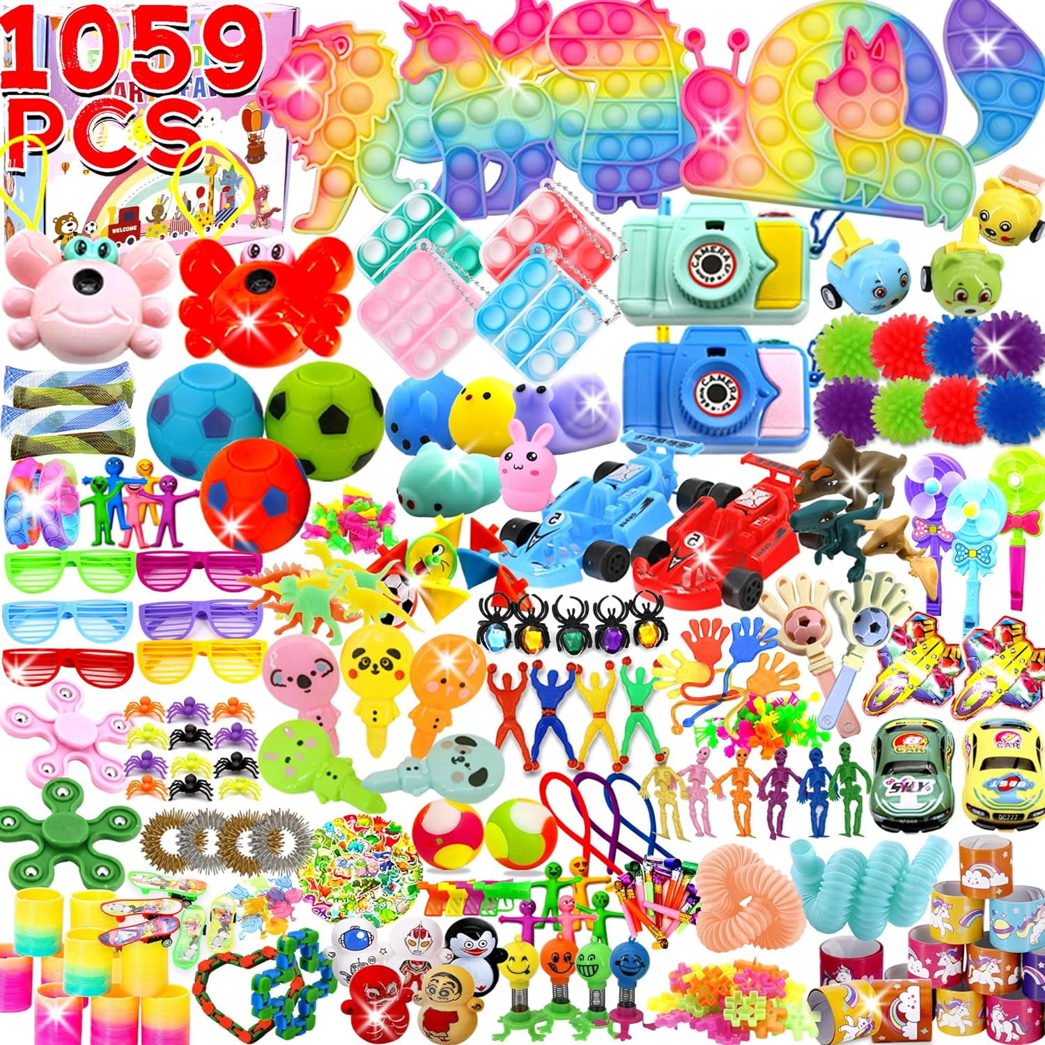 Kids Party Favor Pack, 1000 Plus Piece Fidget And Sensory Toys Set, Treasure Box Goodie Bag Stuffers, Pinata Fillers, Classroom Prizes, Birthday And Holiday Gifts