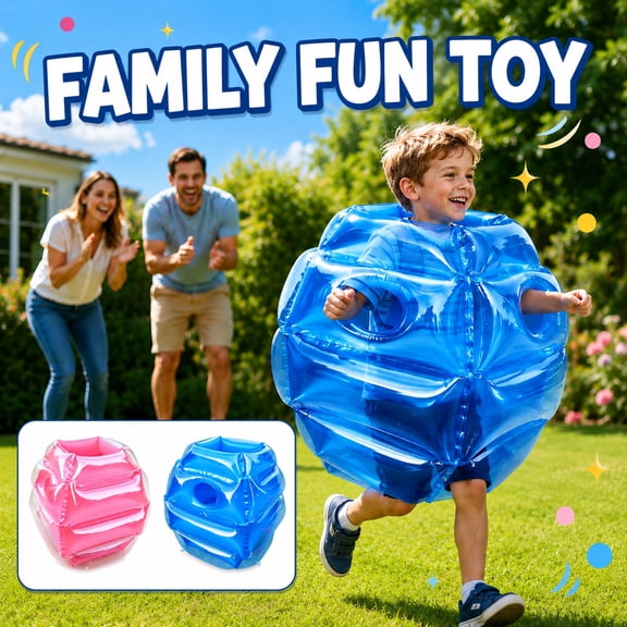 Kids Party Game Supply, 24X24X24 Inch Blue Square Inflatable Bumper Ball, Birthday Gift Buddy Bumper Ball for Children, Backyard Party Outdoor Inflatable Game Toys, Lightweight