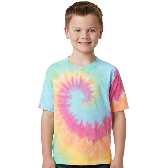 Kids Pastel Tie Dye T-shirt - Pastel Rainbow, Large