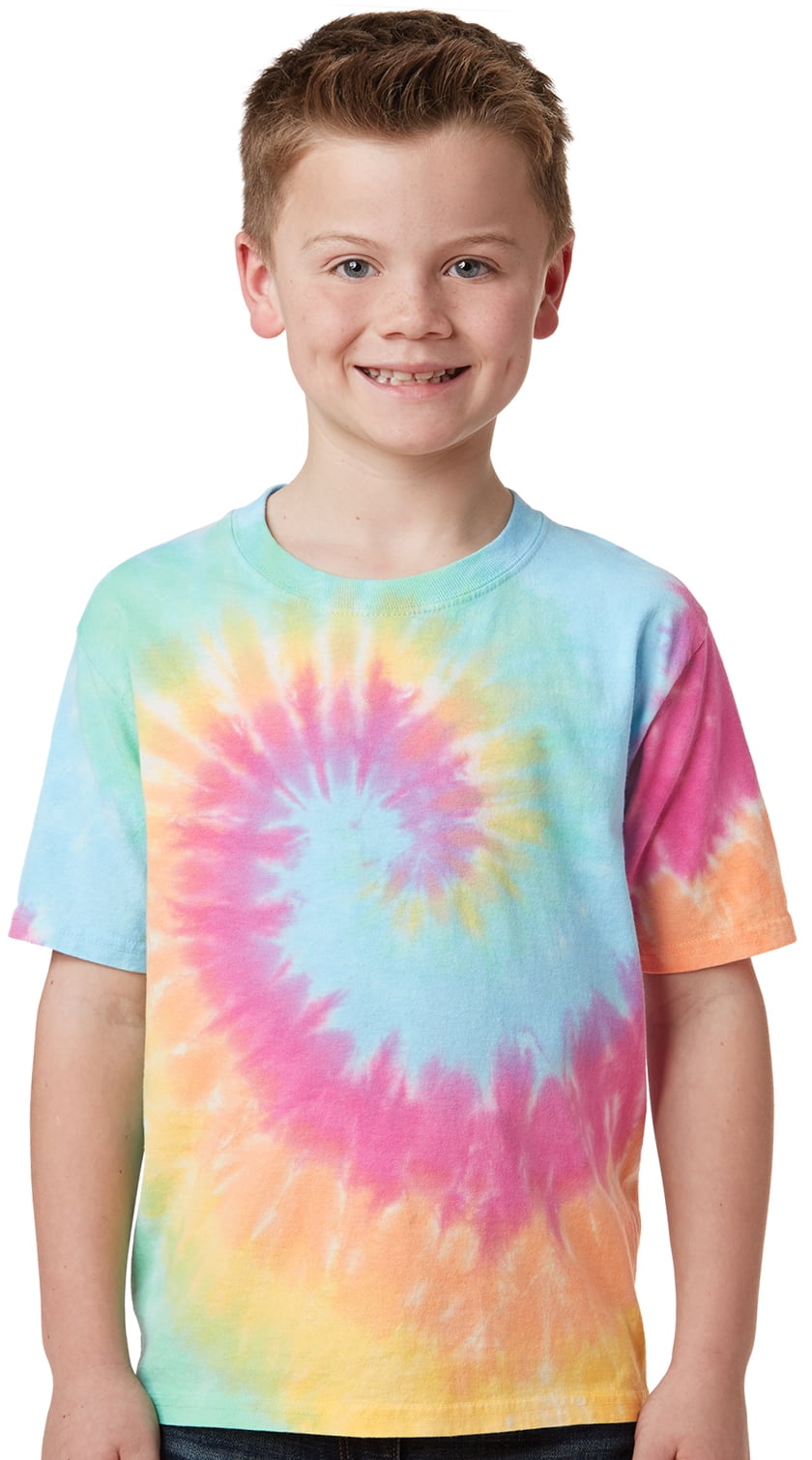 Kids Pastel Tie Dye T-shirt Pastel Rainbow, Large