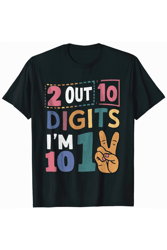 Kids Peace Out Single Digits I'm 10 Year Old 10th Birthday T-Shirt
