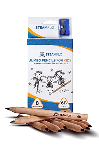 Kids Pencils for Beginners, Toddlers, Preschool and Kindergarten Ages 2-4  years With Jumbo Triangle Shape, Soft 6B Graphite, Fat Pencils With Easy