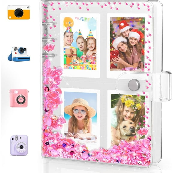Kids Photo Album for Instax Mini, Photo Album for Polaroid, Applicable to Fujifilm Instax Mini 11 12 40 Kodak Mini Photo, Gift for 4 5 6 7 8 9 10 11 12 Year Old Girls (200 Photos)