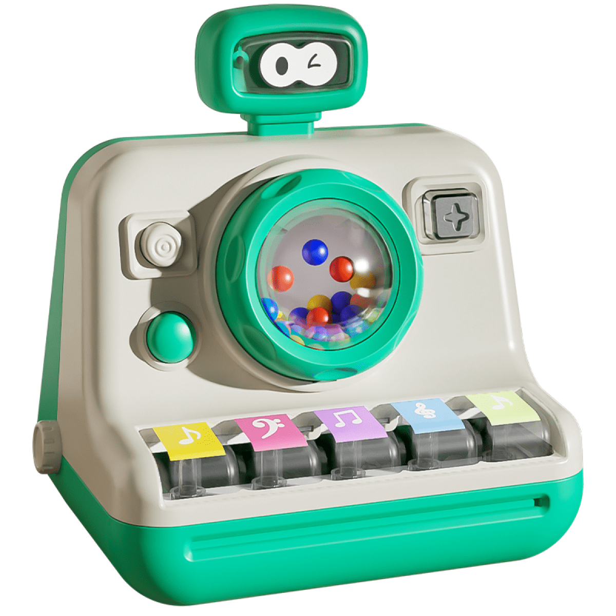 Kids Piano Musical Instruments Toys Camera Themed Interactive Toys with Lights for Toddlers Tummy Time & Christmas Birthday Gifts(White)