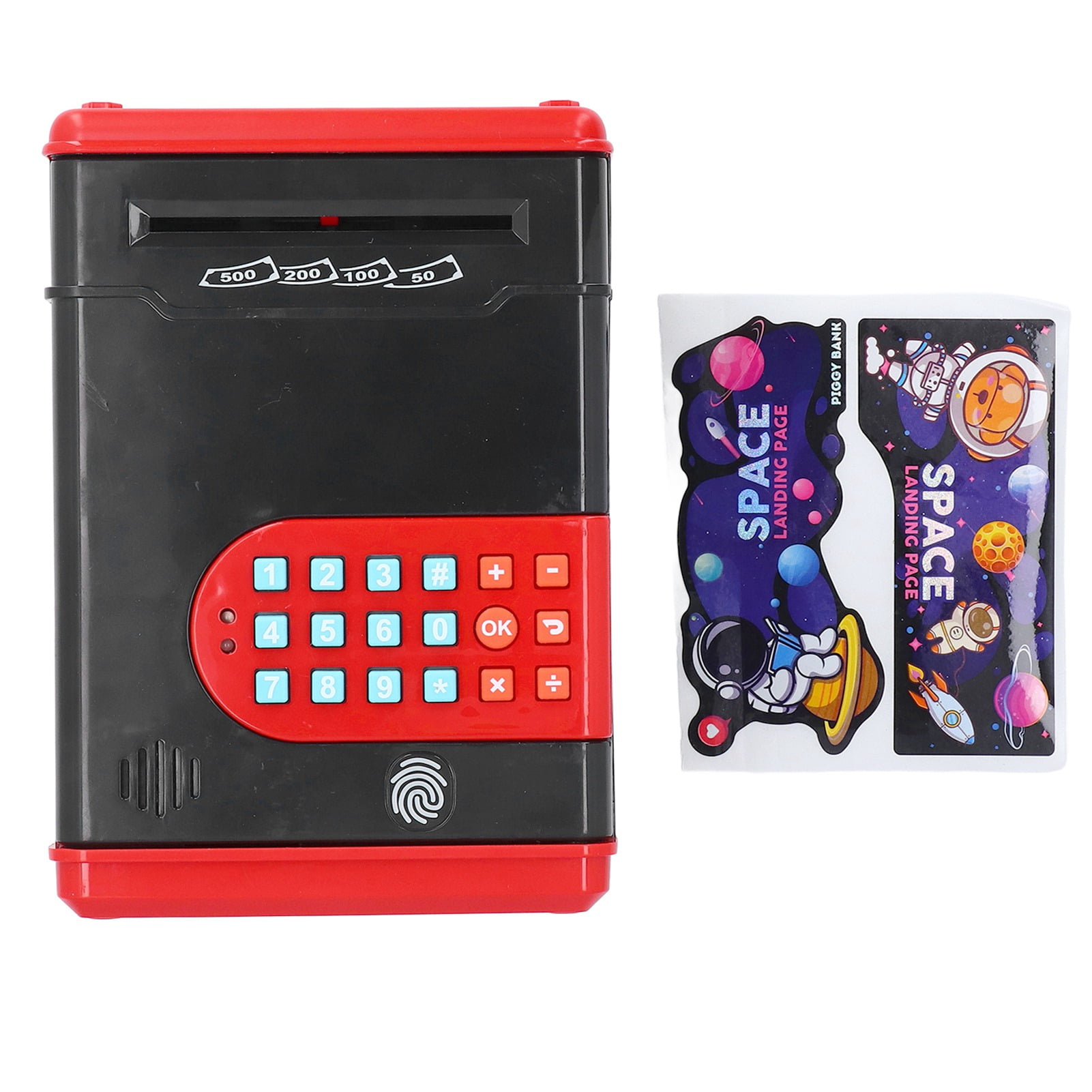 Kids Piggy Bank Fingerprint Voice Recognition Password Auto Rolling