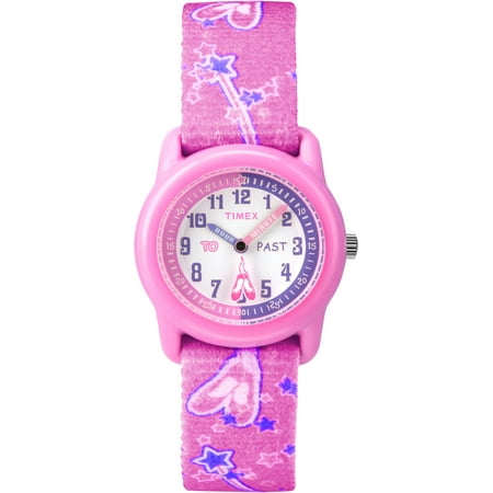 Kids Pink Analog Watch, Ballerina Elastic Fabric Strap